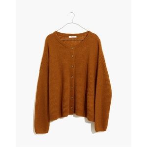 Madewell Orange Bellaire Cardigan Sweater